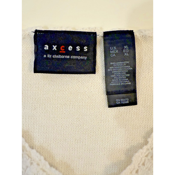 Axcess Sweater Womens XL Knit Short Sleeve Pullover Lightweight Liz Claiborne - Picture 3 of 4